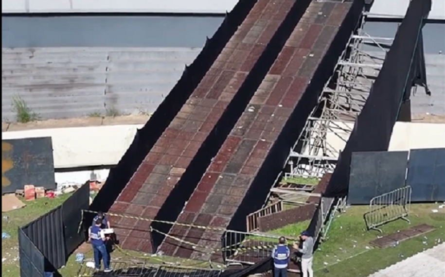 Polícia investiga o que teria provocado desabamento de rampa