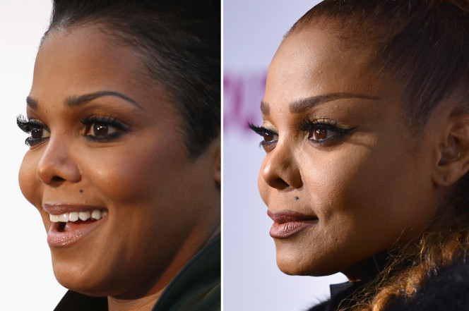 Janet Jackson em 2011 (esq.) e em 2017 (dir.) (Foto: Reprodução/PageSix)