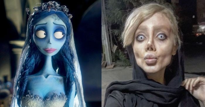 Nas redes sociais, internautas compararam iraniana de 29 anos com a personagem Noiva Cadáver