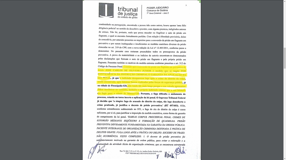 Sentença do caso Giselle Evangelista (Foto: Reprodução)