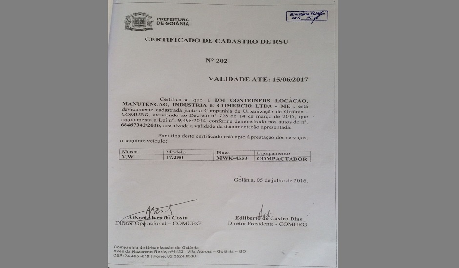 Promotoria acredita que, apesar de razão social estar no nome de filhos, Ailson era proprietário e contratou próprios serviços