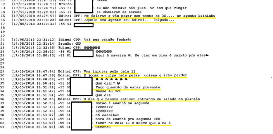 Trecho de ameaças (Reprodução)