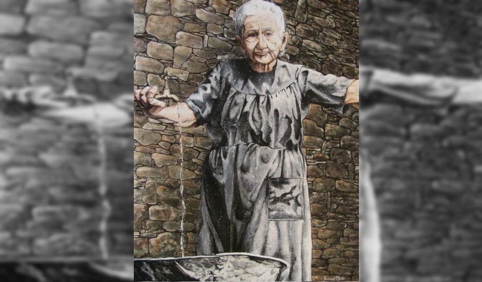 Obra do artista Auriovane D'Ávila, goiano que aprimorou técnica de pintura com areia em tela (Foto: Arquivo Pessoal)