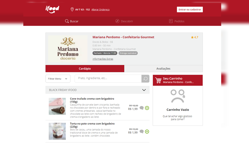 Em promoção oferecida na Black Friday, bolo de pote a R$ 1,99: 10 mil pedidos, mas apenas nove atendidos (Foto: Reprodução)