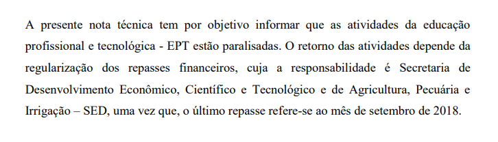 (Foto: Reprodução nota/ CEGECON – Centro de Gestão em Educação Continuada)