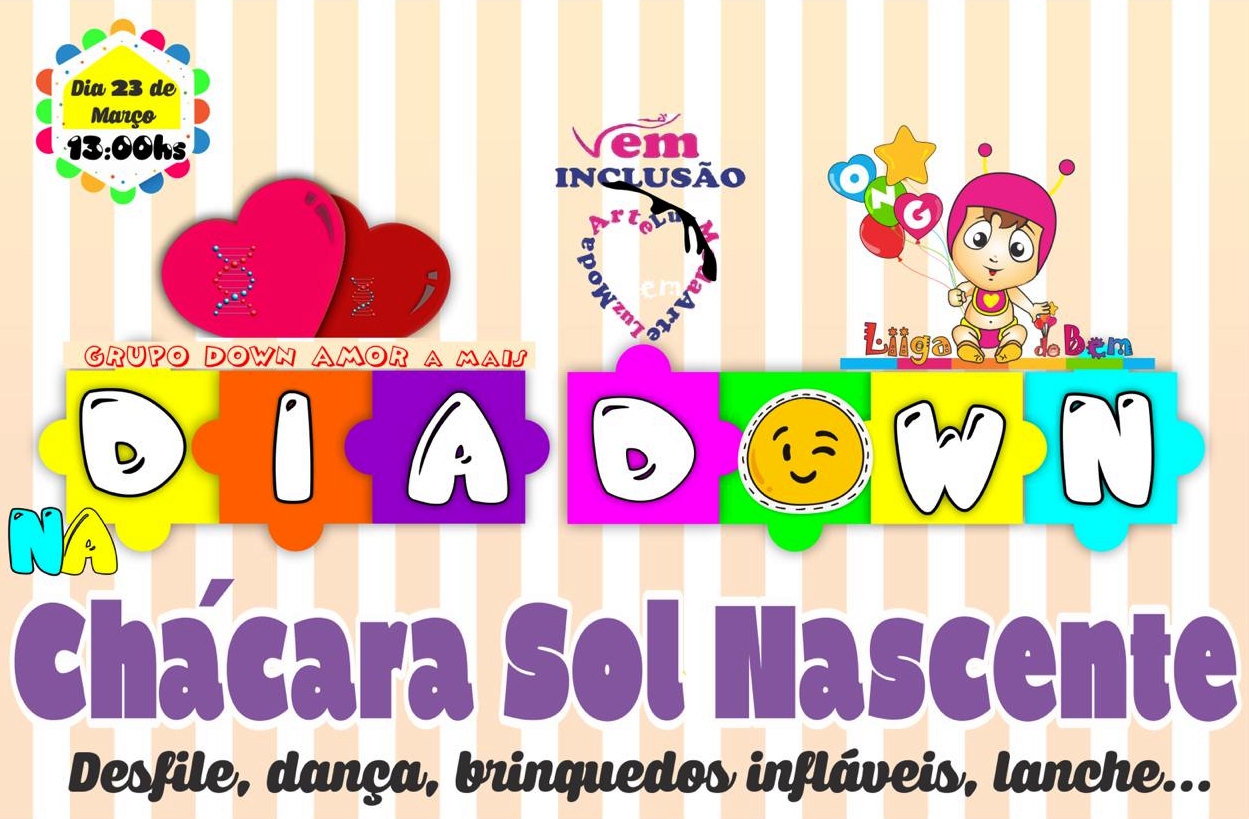 A festa do dia down será realizada no próximo sábado (23). Entrada gratuita, muita diversão, lanches e brincadeiras (Foto: Divulgação)