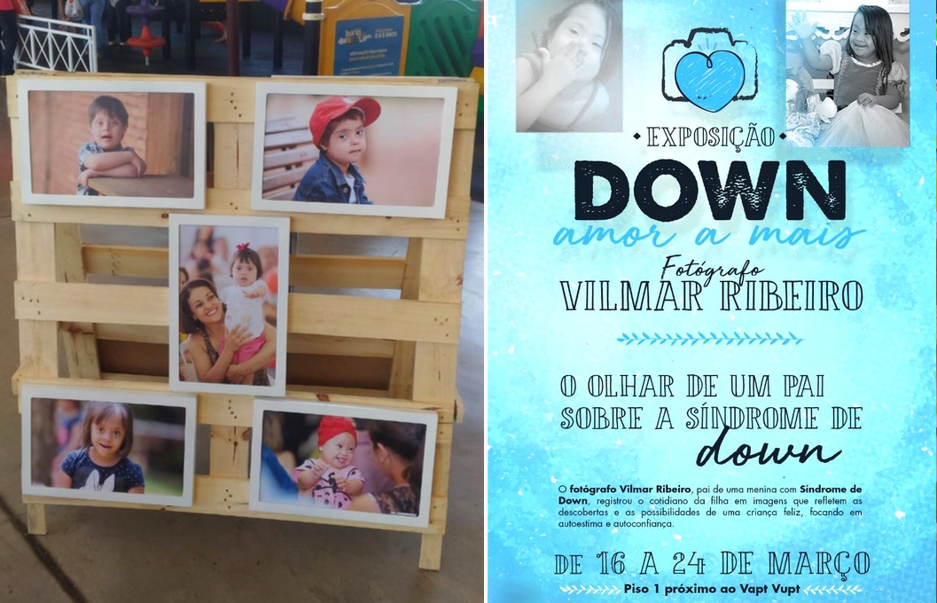 Os pais de Yammane organizam anualmente uma exposição de fotografias de pessoas com síndrome de down. Ese ano a exposição é no Buriti Shopping (Fotos: Arquivo Pessoal/Divulgação)