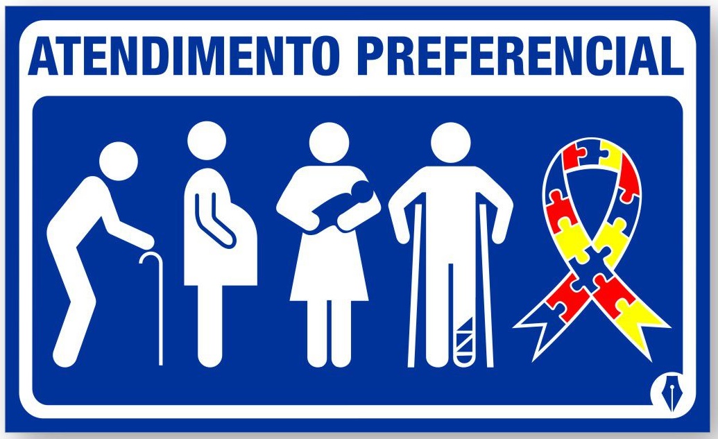 Placa com o símbolo mundial do autismo garante atendimento prioritário (Foto: Divulgação/Procon Goiás)