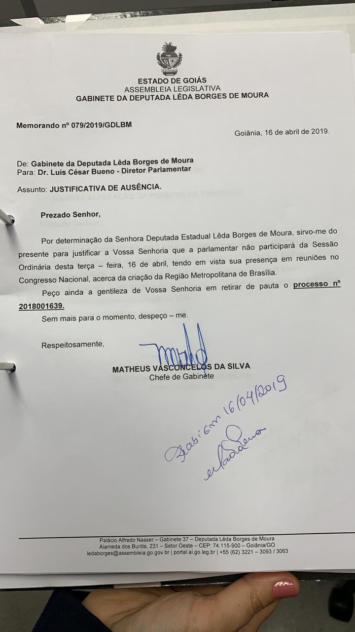 Memorando encaminhado para o diretor parlamentar (Foto: Reprodução)