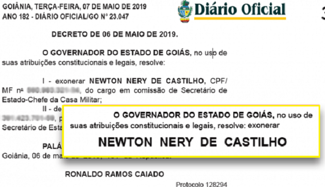 Coronel Castilho deixa secretariado da Casa Militar (Foto: Reprodução)