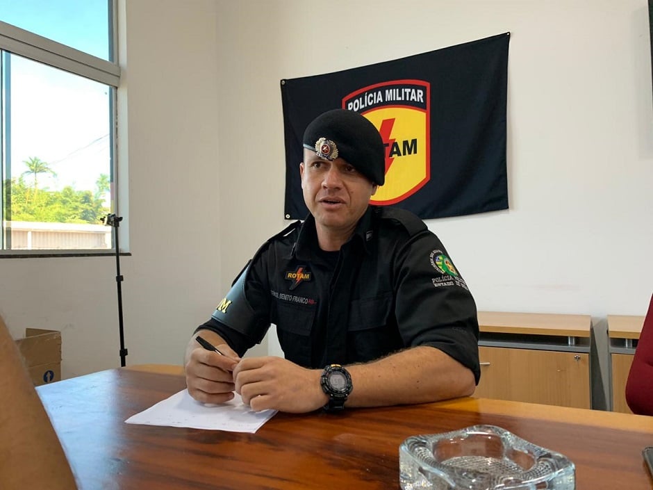 O comandante da Rotam, Benito Franco, explicou o motivo de as tropas da unidade terem deixado as buscas por Lázaro Barbosa. (Foto: Altemar Santos/mais Goiás)