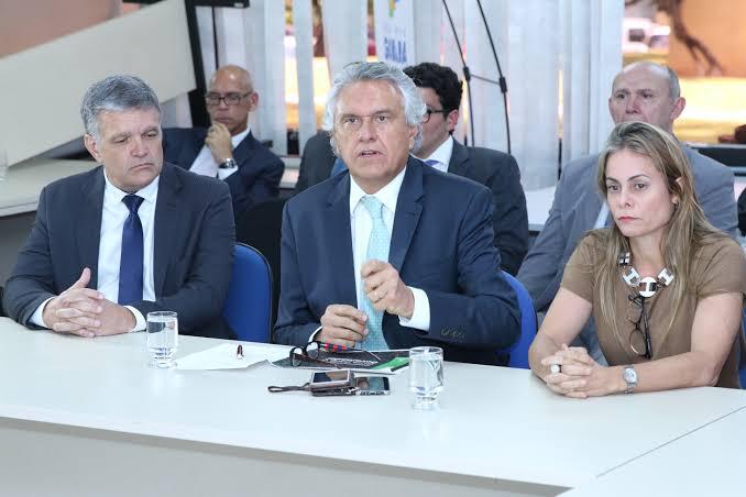 Governador Caiado e a Secretária Cristiane Schmidt (Foto: Reprodução)