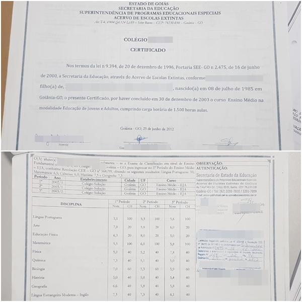 Certificados eram vendidos pela internet e custavam em torno de R$ 500 (Fotos: Divulgação/Polícia Civil)