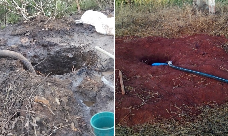 Buracos feitos pela quadrilha para furtas combustíveis (Foto: Divulgação/PC)