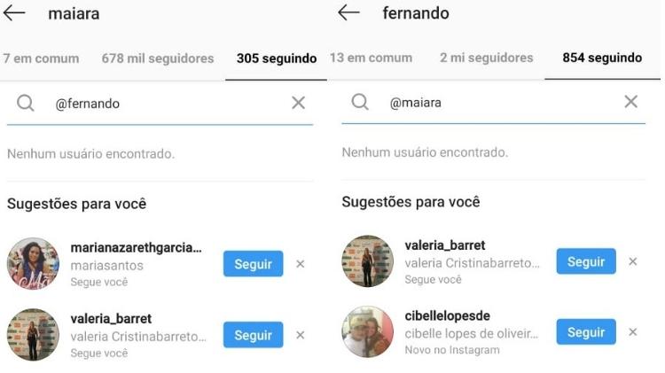Maiara e Fernando não se seguem no Instagram