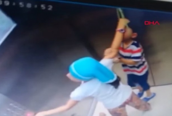 Imagens da câmera de segurança do elevador (Foto: Reprodução)