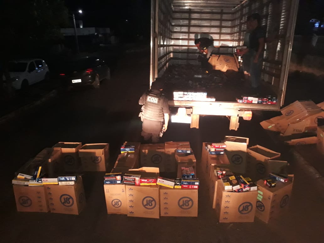 Carga de cigarro avaliada em R$ 200 mil é recuperada pelo COD (Foto: Reprodução/COD)