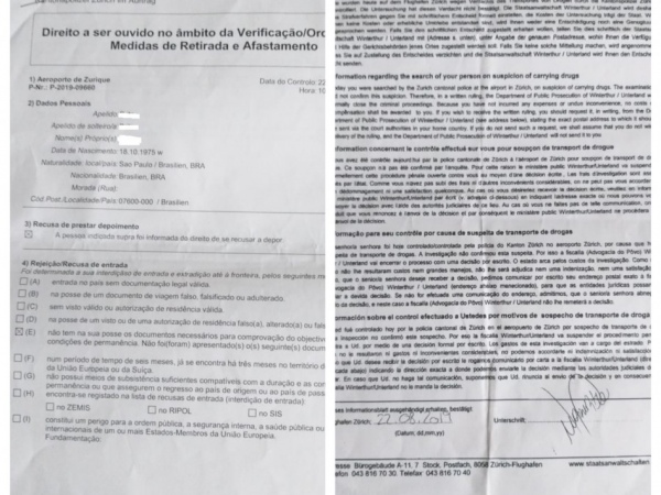 Turista fez escala em Zurique na segunda quando ia para Lisboa, em Portugal