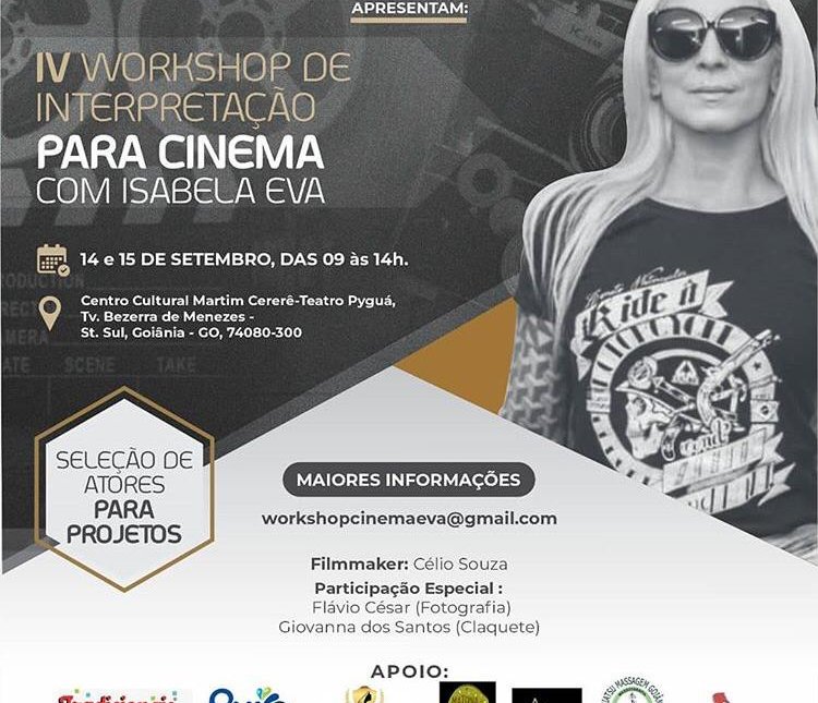 O curso será ministrado pela atriz, roteirista e diretora Isabela Eva, com participação do filmmaker Célio Souza, do fotógrafo Flávio César e da claquete Giovanna dos Santos