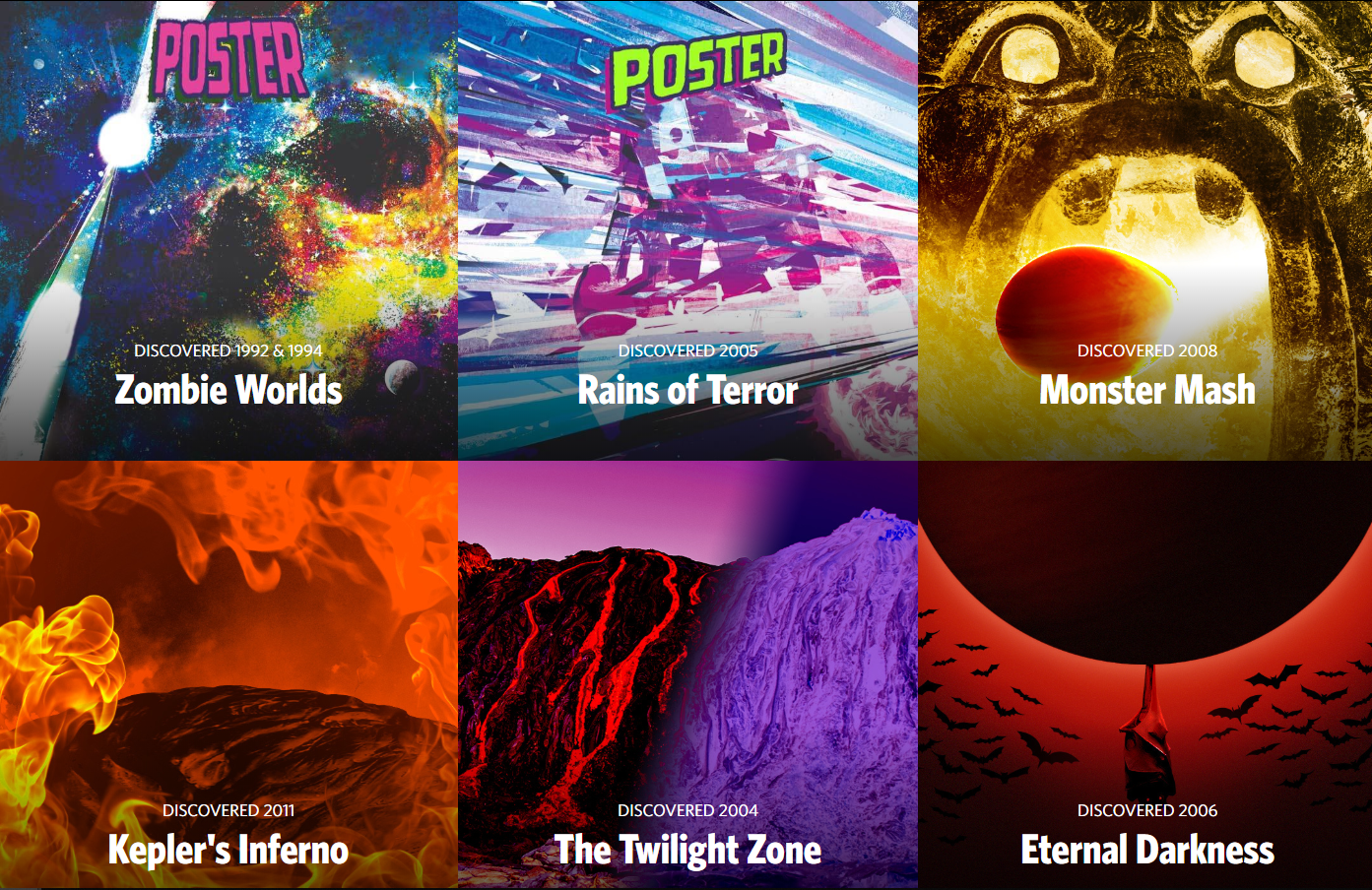 São seis experiências inspiradas no Halloween disponíveis para os internautas, além de pôsteres para download gratuito (Foto: Reprodução / Nasa)