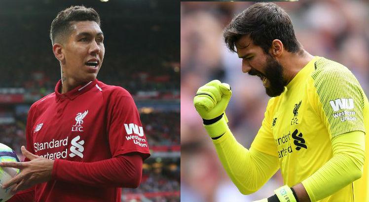 Roberto Firmino e Alisson (Foto: Reprodução)