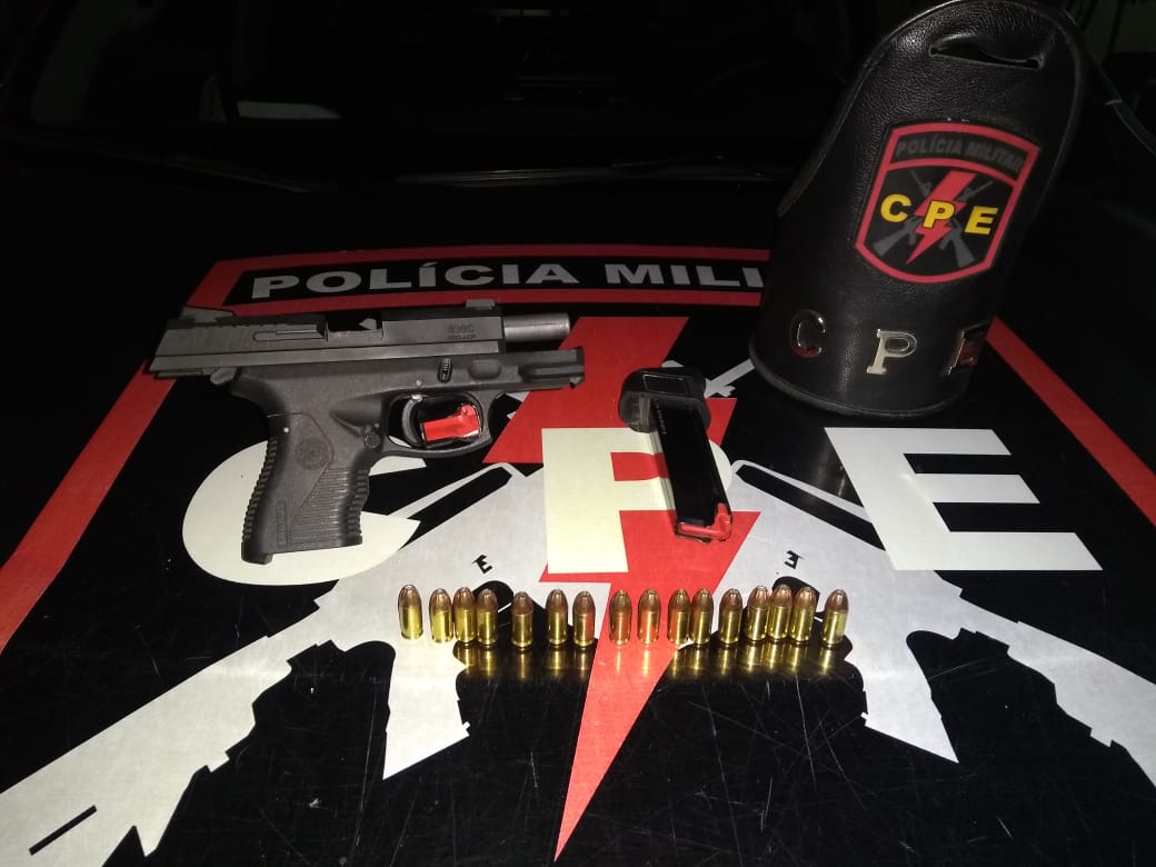 Arma encontrada em posse do sequestrador