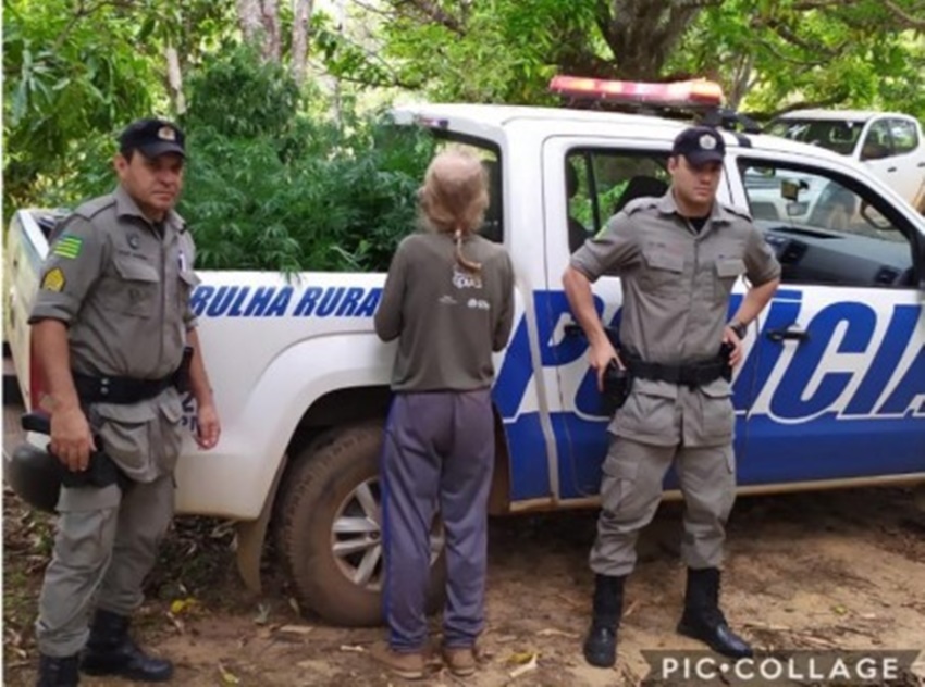 Idoso é preso com armas e pés de maconha, em Pirenópolis