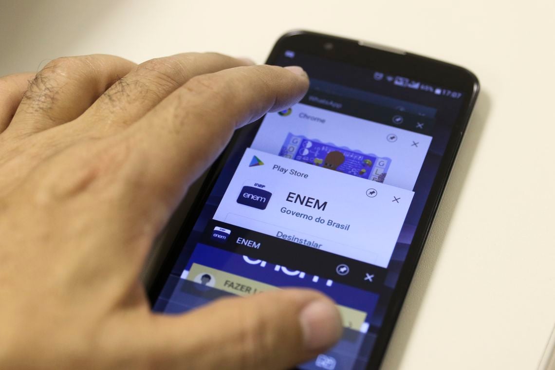 Aplicativo de Celular do Enem, onde informações podem ser consultadas (Foto: Agência Brasil)