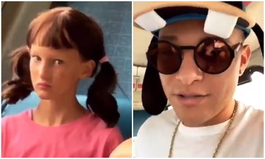 No vídeo, ele aparece zombando da aparência da menina que percebeu que estava sendo filmada enquanto ele ria junto com os amigos e a namorada.