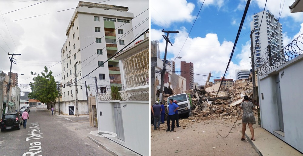 Uma morte é confirmada no desabamento de prédio em Fortaleza (CE) (Foto: Cinthia Freitas/G1 Ceará)
