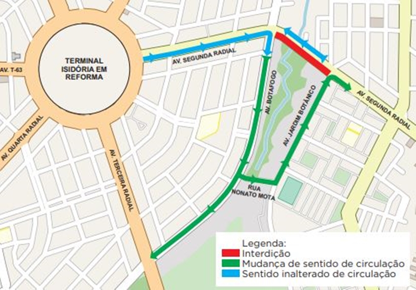 Pista da 2ª Radial fica interditada a partir de terça-feira