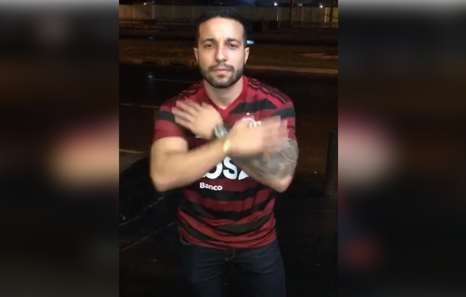 O policial civil Gabriel Tortura Chaves é suspeito de matar torcedor do Goiás na saída do Estádio Serra Dourada. (Foto: Reprodução / TV Anhanguera)