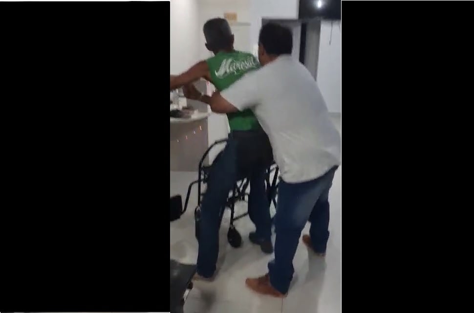 Vídeo mostra agressão em hospital (Foto: Reprodução)