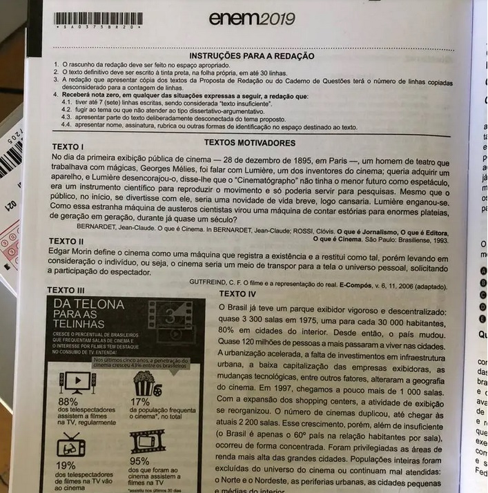 Inep confirma que imagem da prova é real (Foto: Reprodução/Redes sociais)