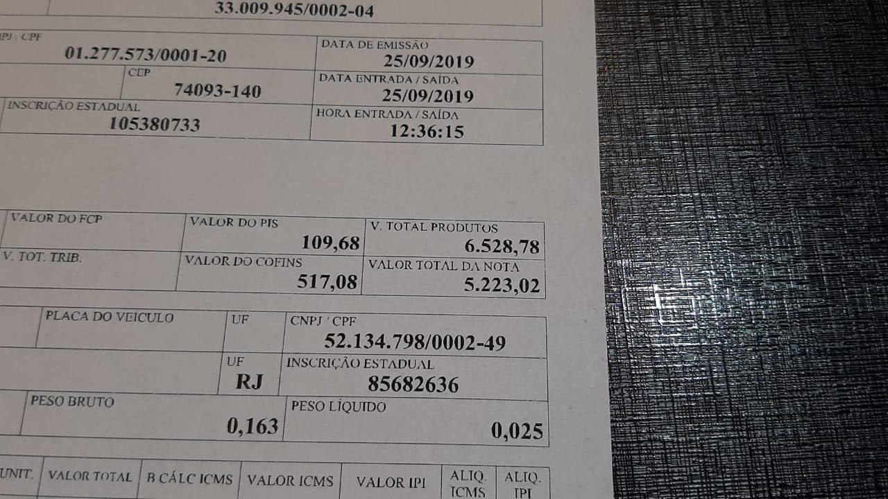 Nota contendo o custo da medicação (Foto: Thaynara Cunha / Mais Goiás)