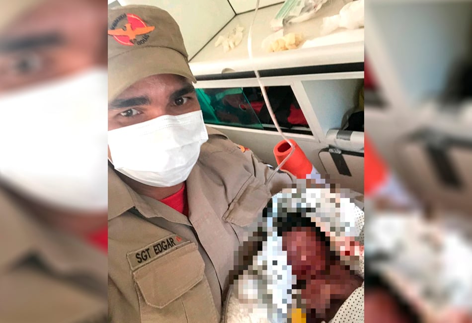 Recém-nascida teria sido jogada por cima de muro (Foto: BMGO)