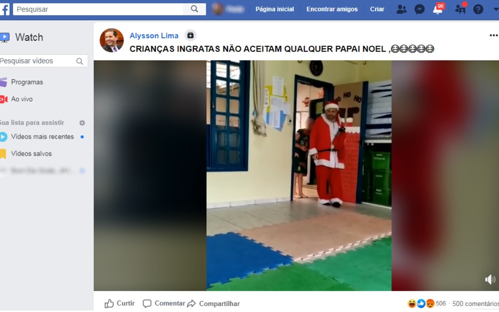 O deputado estadual Alysson Lima (Republicanos) foi criticado na web após ironizar um homem com deficiência vestido de papai noel nas redes sociais. (Foto: Reprodução/G1)