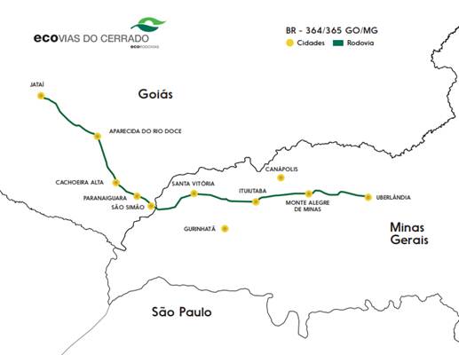 Trechos das BRs 364/365, entre Jataí e Uberlândia, é assumido por concessionária