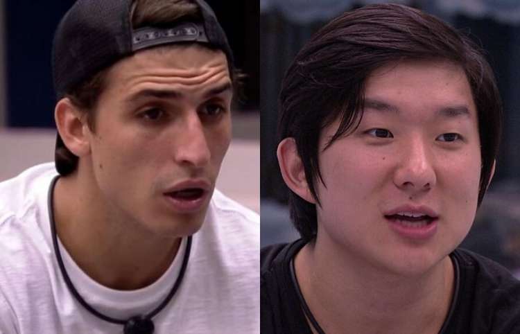 Rivais confessos durante todo o jogo, Pyong e Felipe Prior devem virar amigos fora do reality. Isso porque o hipnólogo convidou Prior para beber cerveja, e o arquiteto aceitou o convite. (Foto: Reprodução/TV Globo)