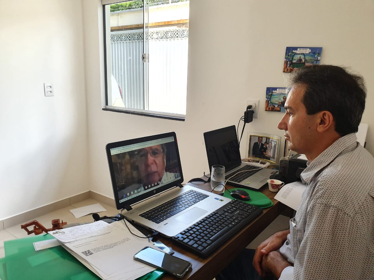 Haroldo Naves em conferência com Paulo Guedes (Foto: Divulgação)