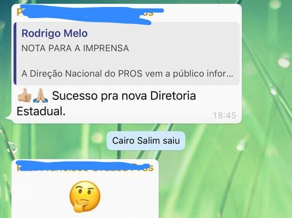 Cairo Salim deixa grupo do Pros no Whatsapp após mudanças na sigla