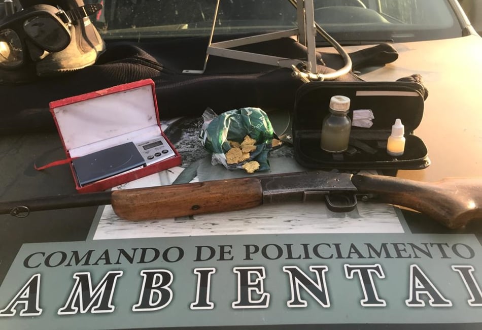 Quatros homens são presos por extração ilegal de ouro avaliado em R$ 25 mil, na cidade de Pires do Rio