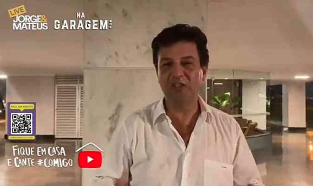 Ministro da Saúde, Luiz Henrique Mandeta, em live da dupla Jorge e Mateus (Foto: Reprodução)