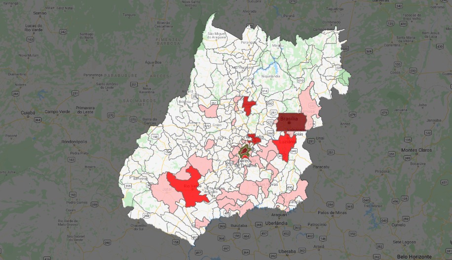 Coronavírus em Goiás (Fonte: SES/ UFG)