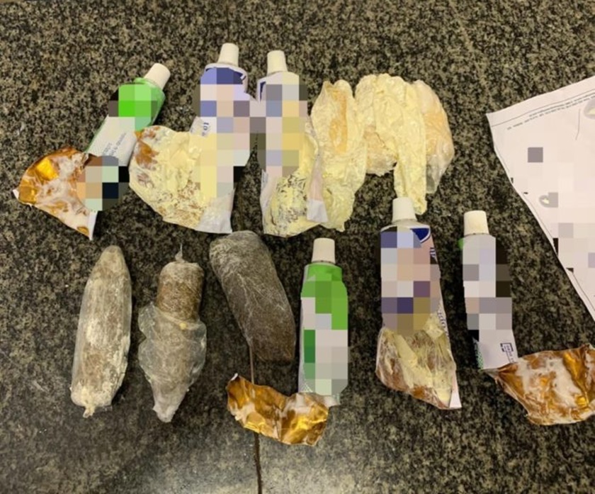 Servidores encontram porções de drogas escondidas em tubos de pomadas