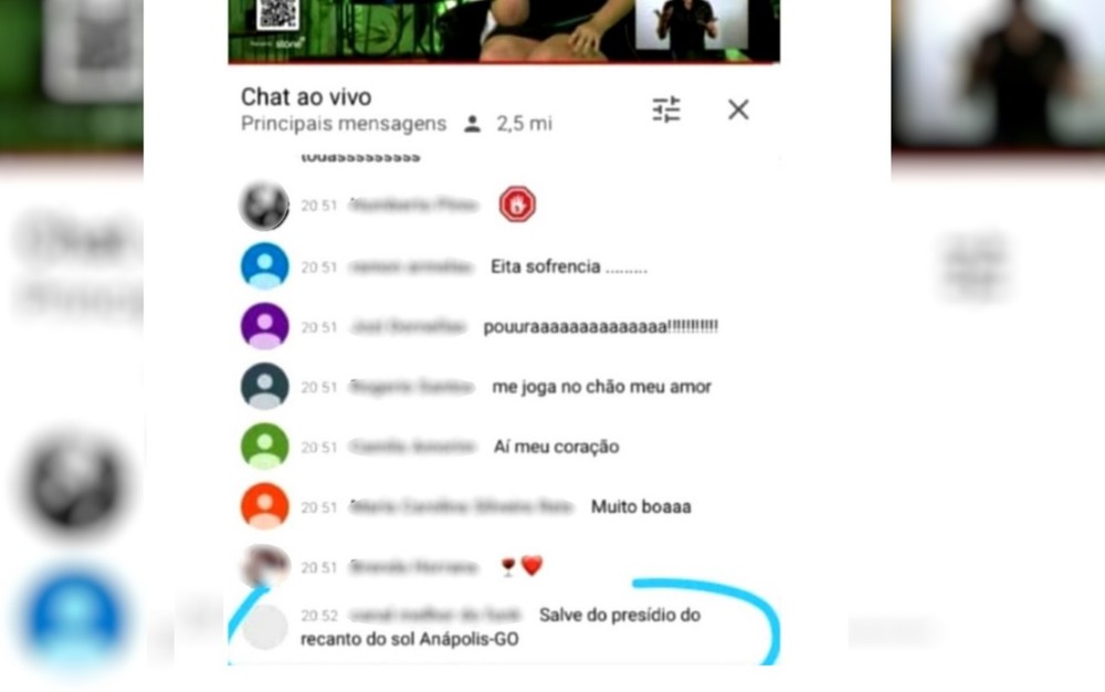 Um preso da Unidade Prisional de Anápolis teve o celular apreendido após fazer um comentário na live da cantora Marília Mendonça. (Foto: reprodução)