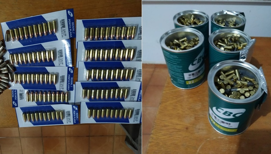 Suspeitos estavam em um carro com cinco armas e mais de mil munições em Itaguari