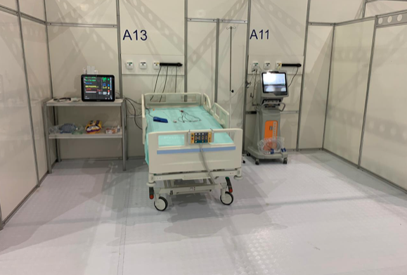 Leito de UTI usado para tratamento de paciente com covid-19 em Águas Lindas (Foto: Divulgação)