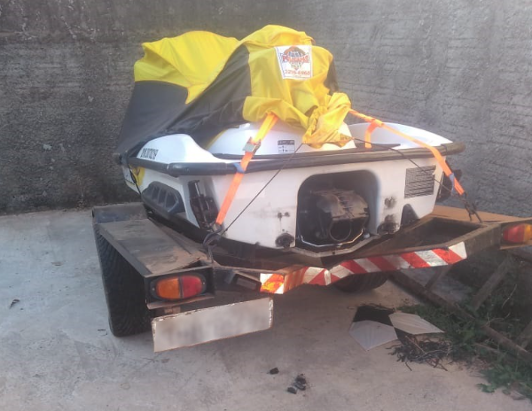 Jet ski adquirido com dinheiro do golpe. Foto: Polícia Civil