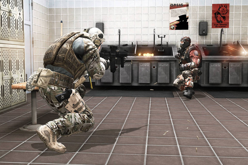 Soldado americano atira contra inimigo no game Proving Grounds, da série America's Army - Divulgação